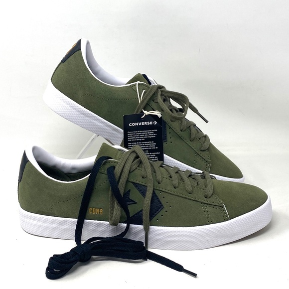 Converse Pro Leather OX Low Top Khaki Black Suede Women's Size Sneakers A00945C - Picture 2 of 10